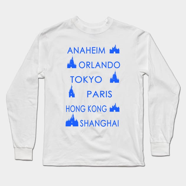 My Cities (Color on White) Long Sleeve T-Shirt by DevonDisneyland